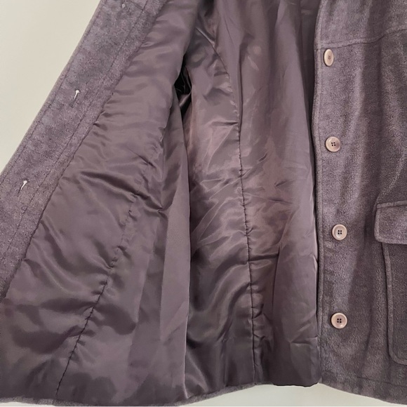 L.L. Bean Women’s Jacket Wool Blend Purple Winter Coat w Front Pockets Large - Picture 5 of 8